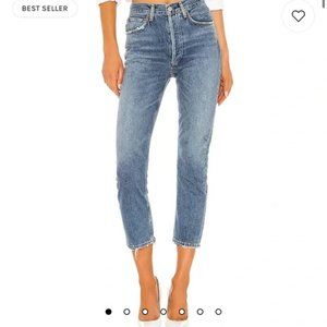 Agolde Riley High Rise Straight Crop Frequency Sz 26
